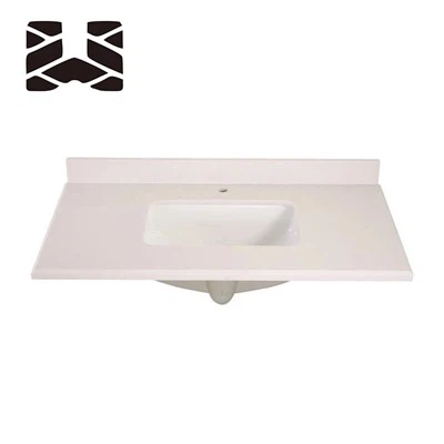 Diamond White Quartz twalèt lavabo
